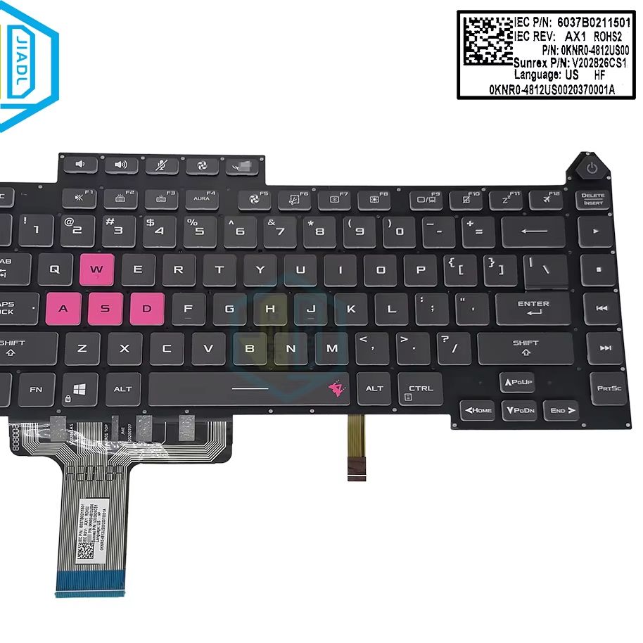 Pc Gaming Rog - US English LA Latin RGB Podświetlana